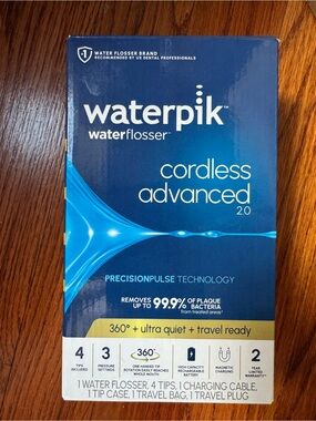 Brand New Waterpik Cordless Advanced 2.0 Water Flosser - Blue